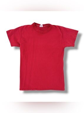 Vintage 70s-80s Russell Athletic Faded Red Blank T-Shirt Size Small USA